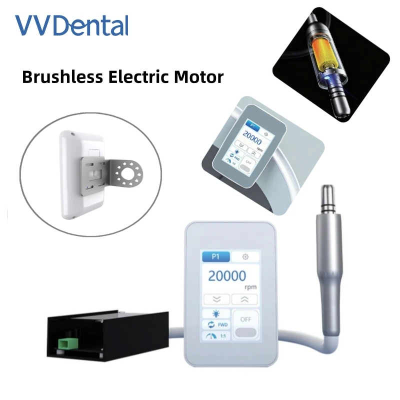 

VV Dental LCD Screen Micromotor for Dental Chair 5000-40000rpm With Detachable Handle Dental Built-in Brushless Motor