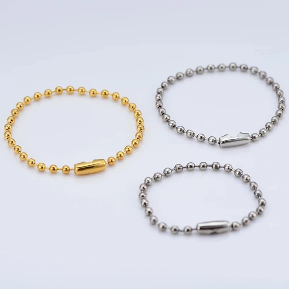 

50 PCS Metal Tag Hanging Chain Keychain Attachment Diy Bead Chains Jewelry Clasp Adjustable Connector