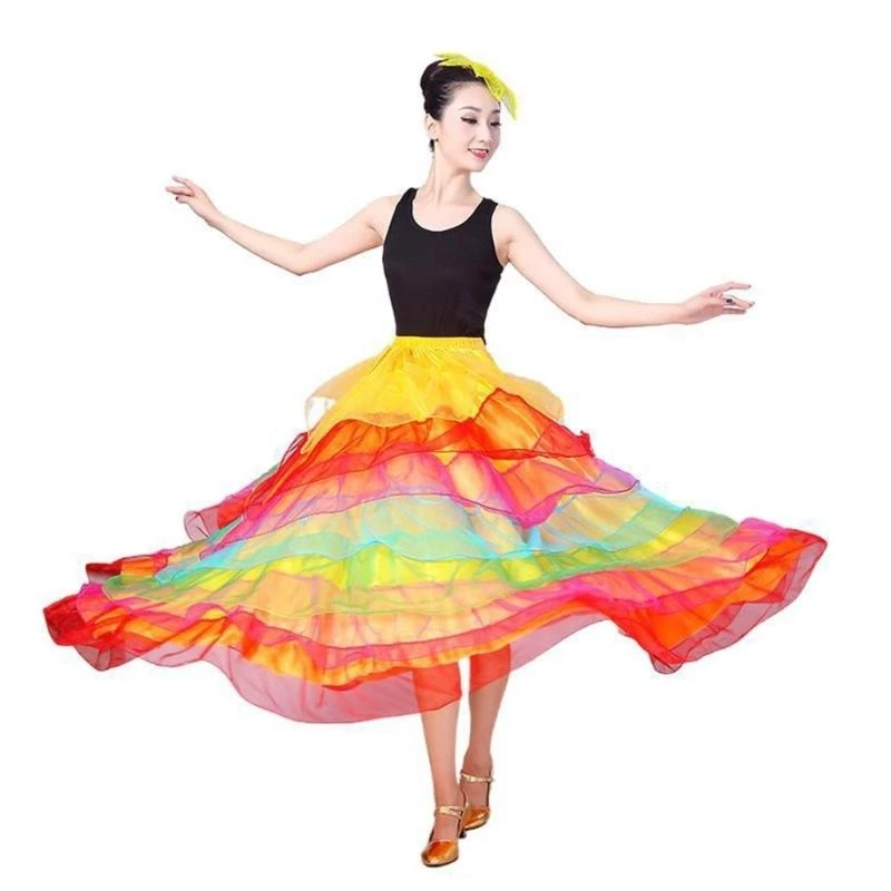 5asd Belly Váy nhảy Tây Ban Nha Flamenco Dance váy Mexico múa lê dân gian