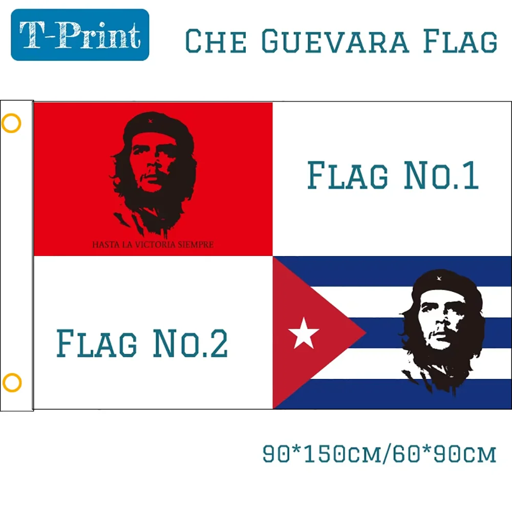 

Che Guevara Cuba Flags and Banners 3x5 Ft 90*150cm Revolutionary Revolution Cuban Political Communist Flag