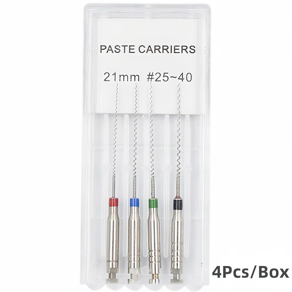 Trasportini per pasta rotativa dentale 4 pezzi Set di riempitivi a spirale endo per il trattamento del canale radicolare Gutta Perca Otturazione Strumenti endodontici