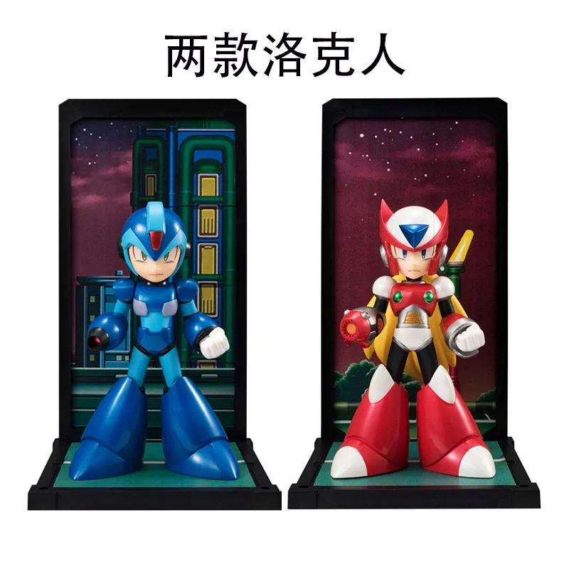 

8-13cm Anime Figure Mega Man Model Toys Megaman Rockman Blue and Red Rokkuman PVC Model Dolls Anime Figure Action