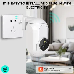 K7 Wall Plug In Camera  360° 1080P Home Security Protection Tuya APP Night Vision Lamp Light IP Cameras