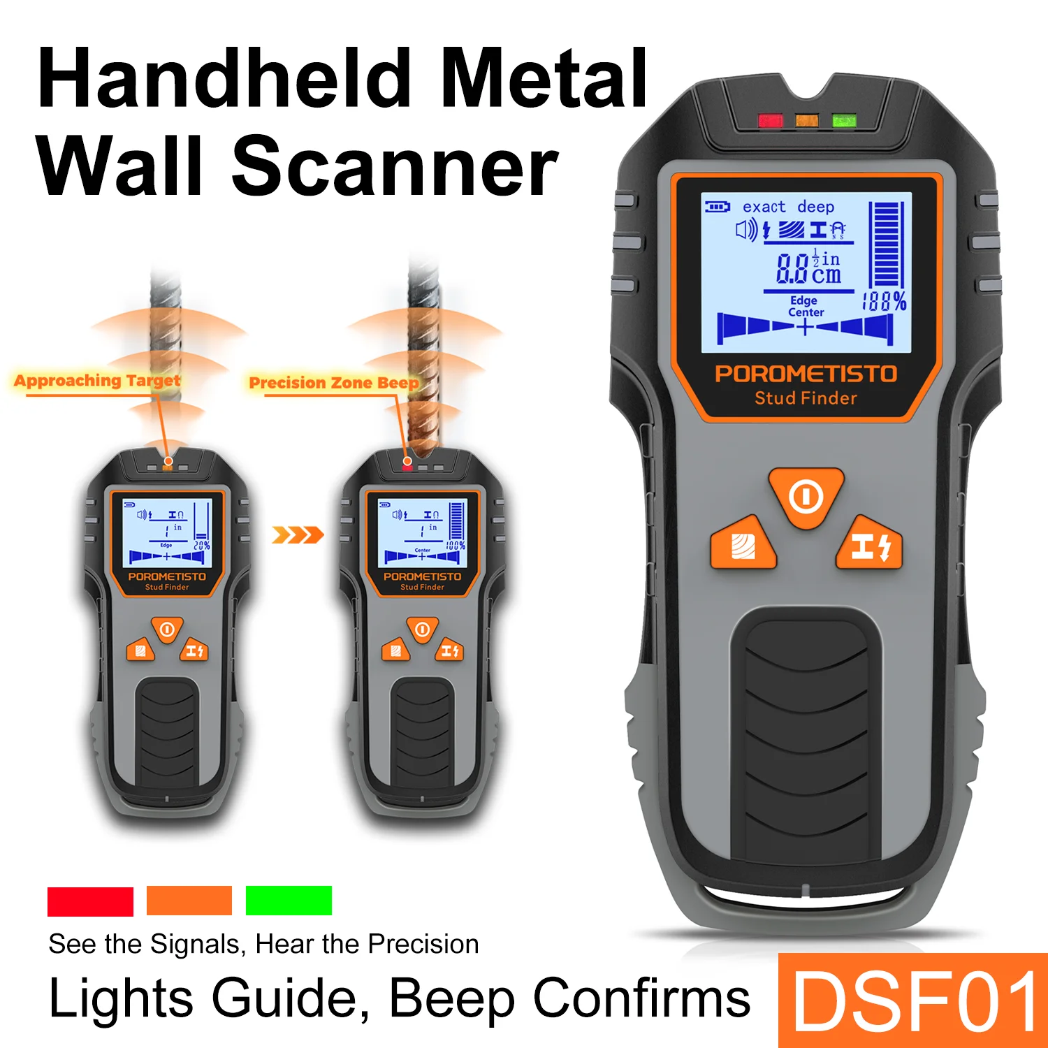 DSF01 Handheld Metal Detector Wall Scanner Electronic Studs 