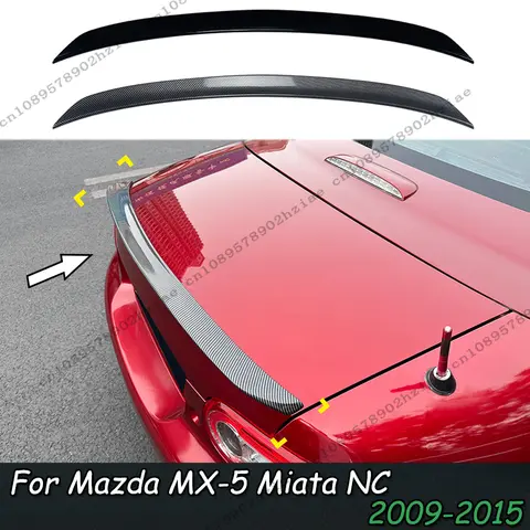Gloss Black/Carbon Look Car Rear Spoiler Wing For Mazda MX-5 Miata NC 2009-2015 Rear Roof Trunk Splitter Diffuser Body kits