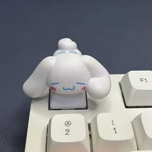 New DIY Big Ear Dog Keycap Cartoon Anime Mechanical Keyboard Esc Resin Swimming Circle Little White Dog Keycap