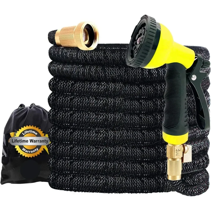 

75ft Expandable Garden Hose with Integrated Holder for Outdoor Yard and Patio Use Heavy Duty Construction with 3750D Material a