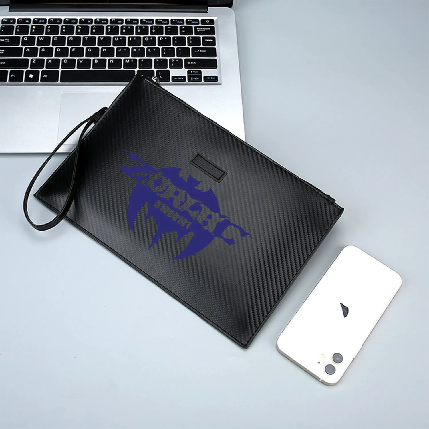 حقيبة يد رجالية من Zorlac Bat Binary بتصميم أنيق ومطبوع من البولي يوريثان، عصرية وعملية للحمل اليومي #2