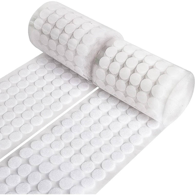 

1000 Pairs Self Adhesive Fastener Tape Dots Disc Adhesive Strong Glue Magic Sticker Round Coins Hook Loop