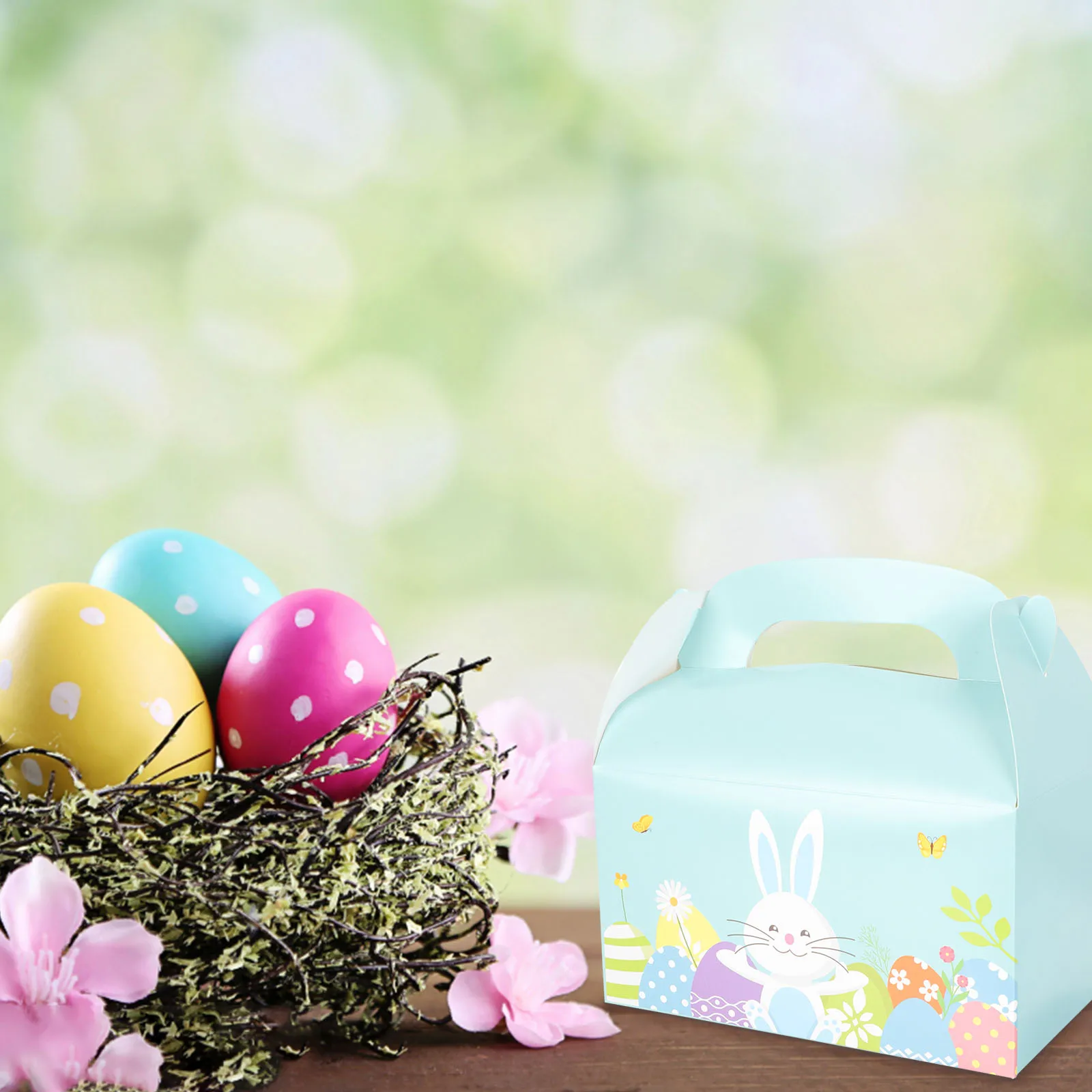 

6pcs Easter Cake Box Paper Cupcake Storage Case Lightweight Compact Dessert Food Small Cake Fresh Reusable Convenience