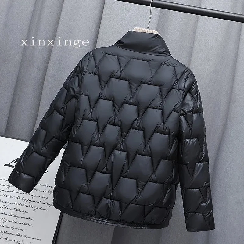 Down cotton Jacket Women Winter Stand Collar Parkas Solid Color Outerwear Loose jacket Korean Puffer Fashion Warm Jacket Women