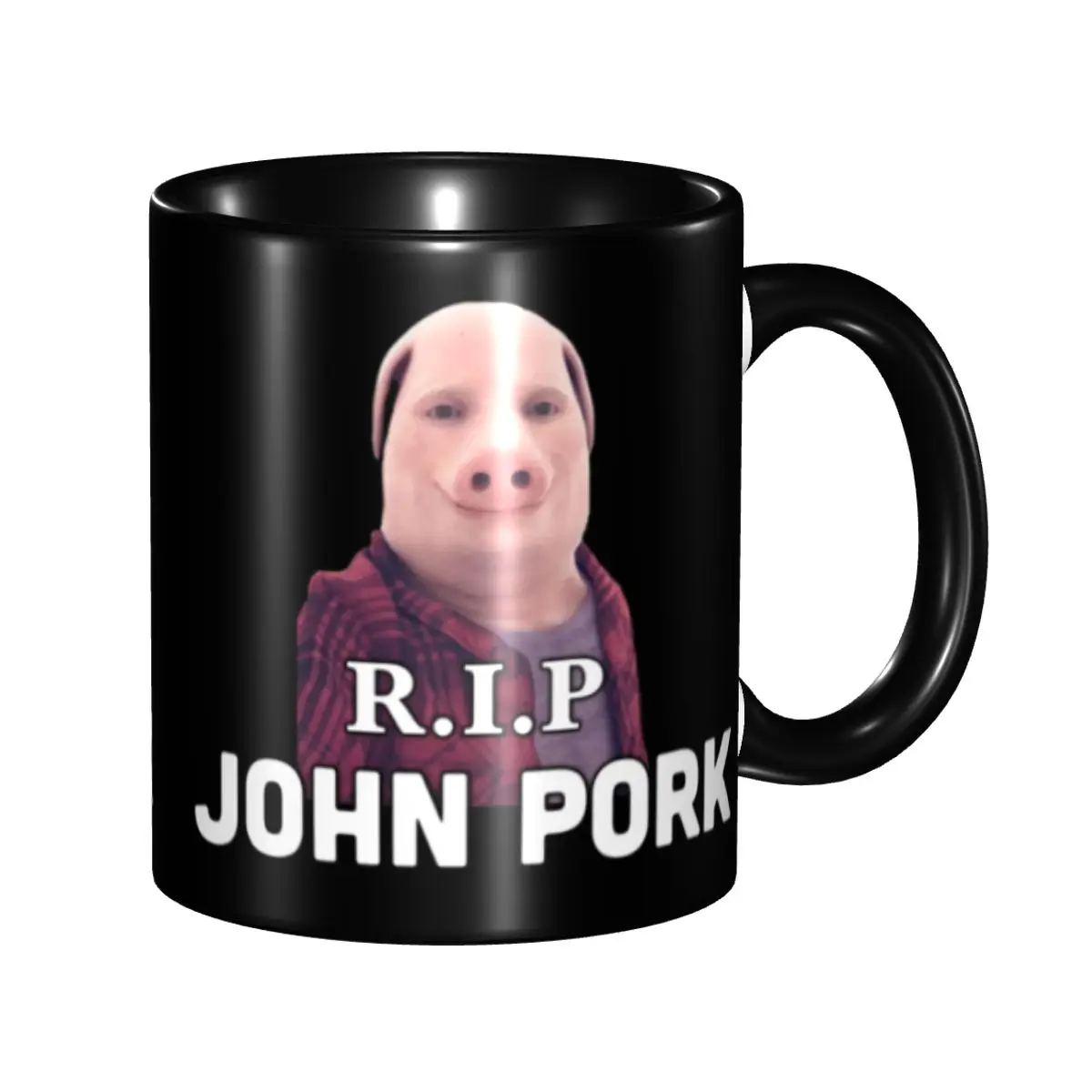 

DIY RIP John Pork Ceramic Mugs Custom Coffee Cups Creative Gift