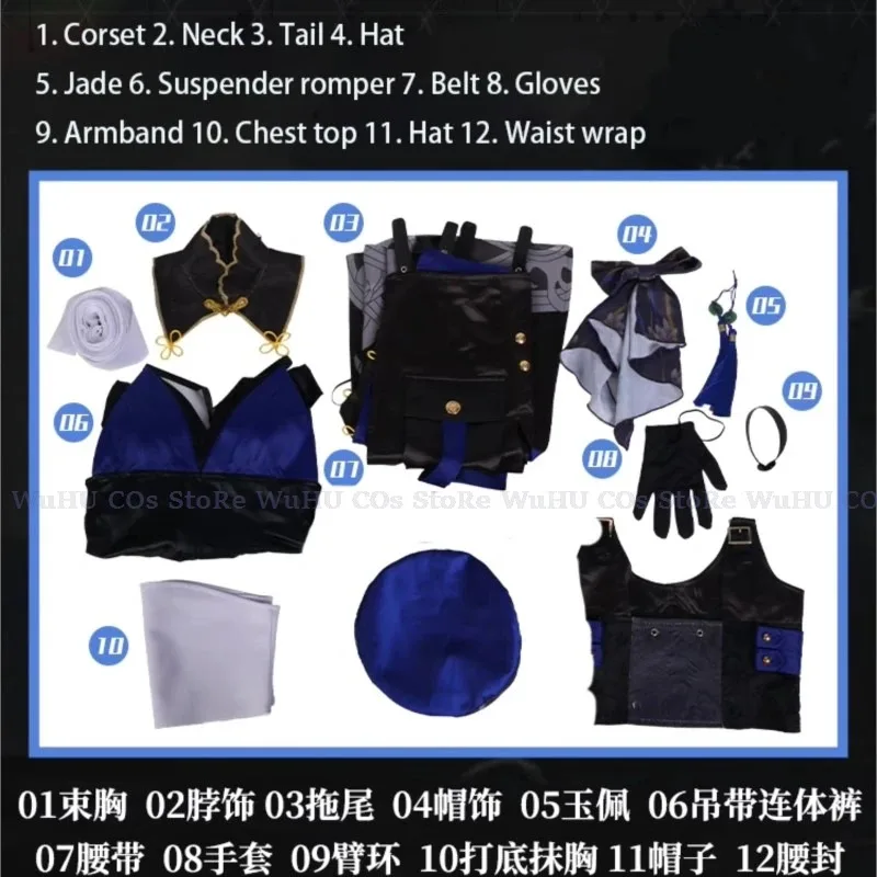 Juego Wuthering Waves Yangyang disfraz de Cosplay traje Cool Unifrom vestido peluca sombrero juego de rol traje de fiesta de Halloween Womenv;2,r'6;t.