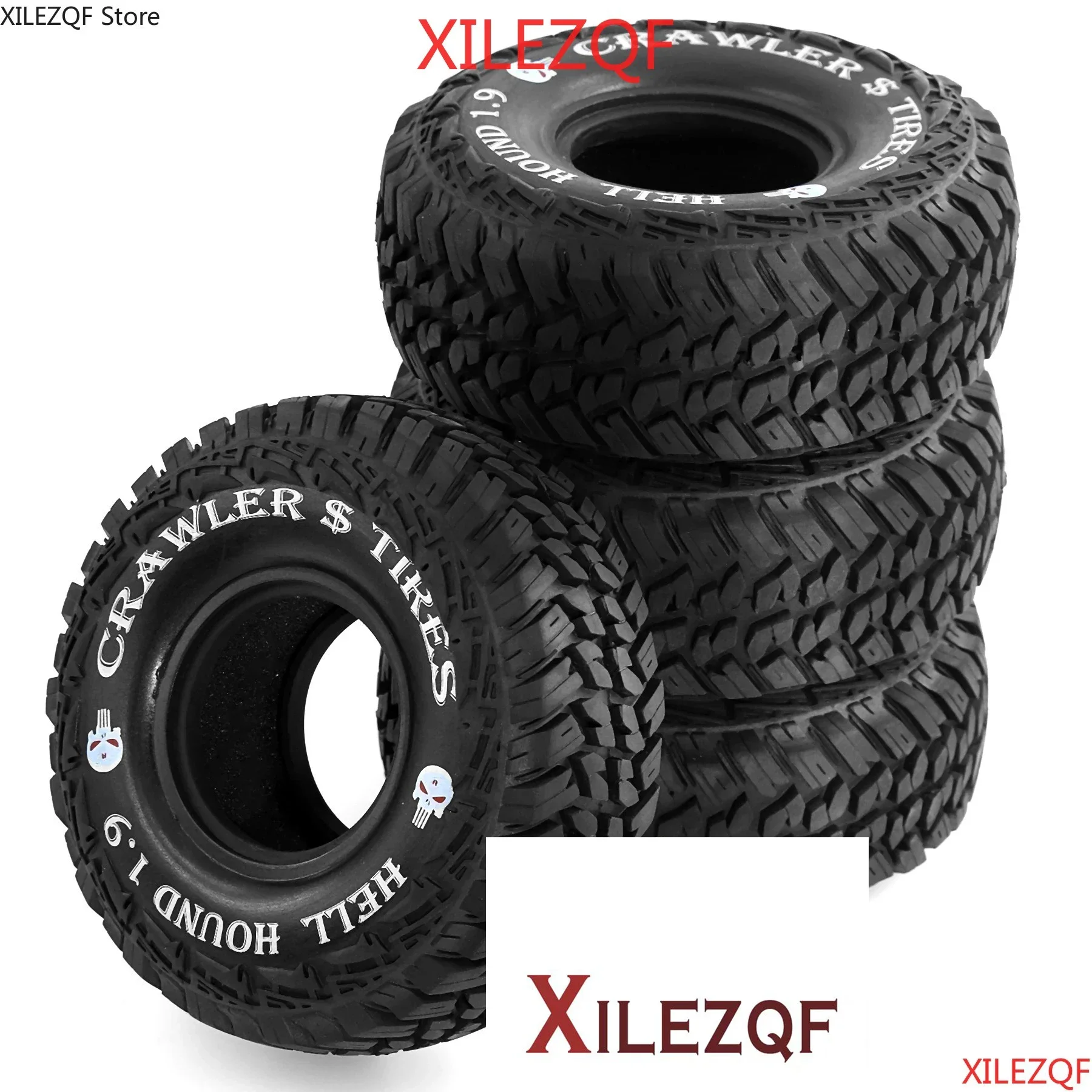 

4 stuks 1.9 ''Zachte Rubberen All Terrain Crawler Banden voor 1:10 Crawler Auto Traxxas TRX4 Axiale SCX10 II RC4WD D90 TF2 Tamiy