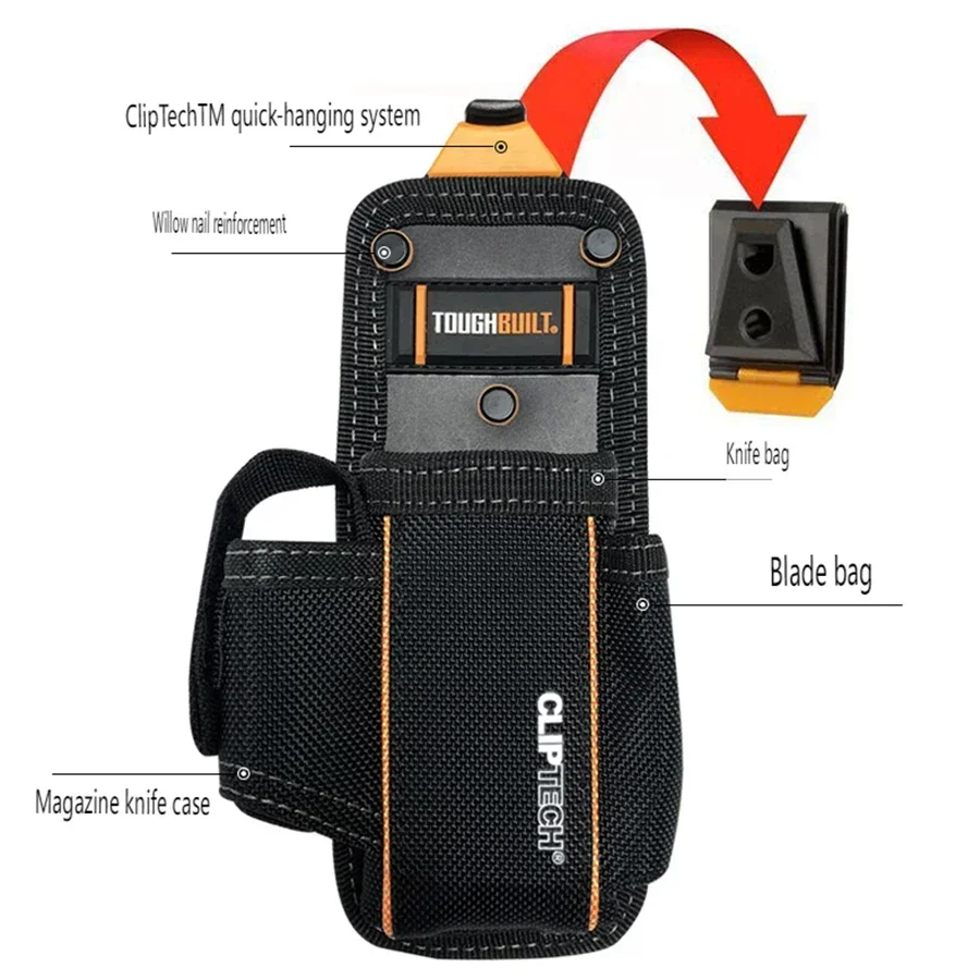 TOUGHBUILT TB-CT-30X Knife Pouch with 3 Pockets Organizer for Utility Knife Toughbuilt Tool Bag Accessories tool bag
