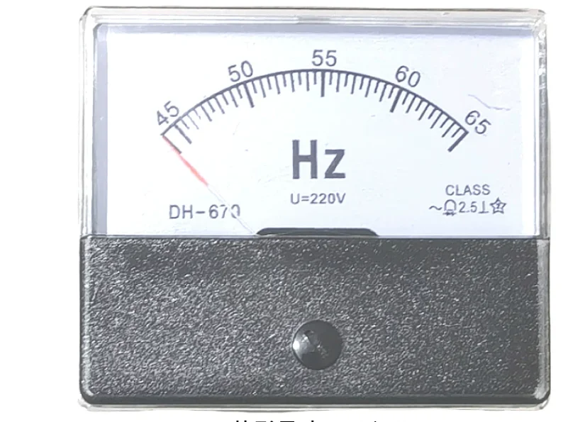 DH-670 Analog AC Frequency Meter (45-65Hz  220V) Panel-Mount Generator AC Frequency Meter
