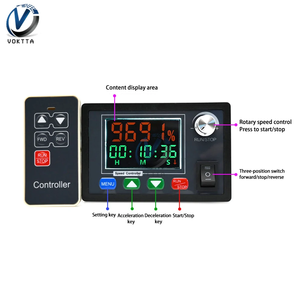 DC10-55V 40A Regulator prędkości silnika bezprzewodowy pilot zdalnego sterowania DC szczotkowany Regulator silnika Regulator PWM z dodatnim obrotem