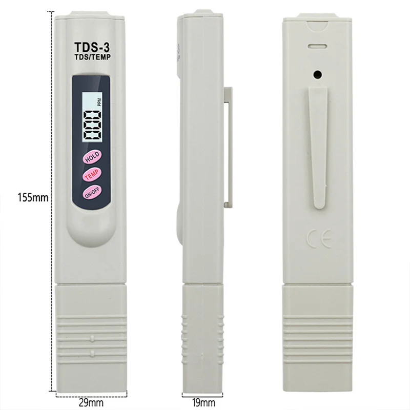 Handheld TDS Digital Water Tester Water Test Pen Water Quality Analysis Meter Water Purity Check 0-9999 ppm Measurement