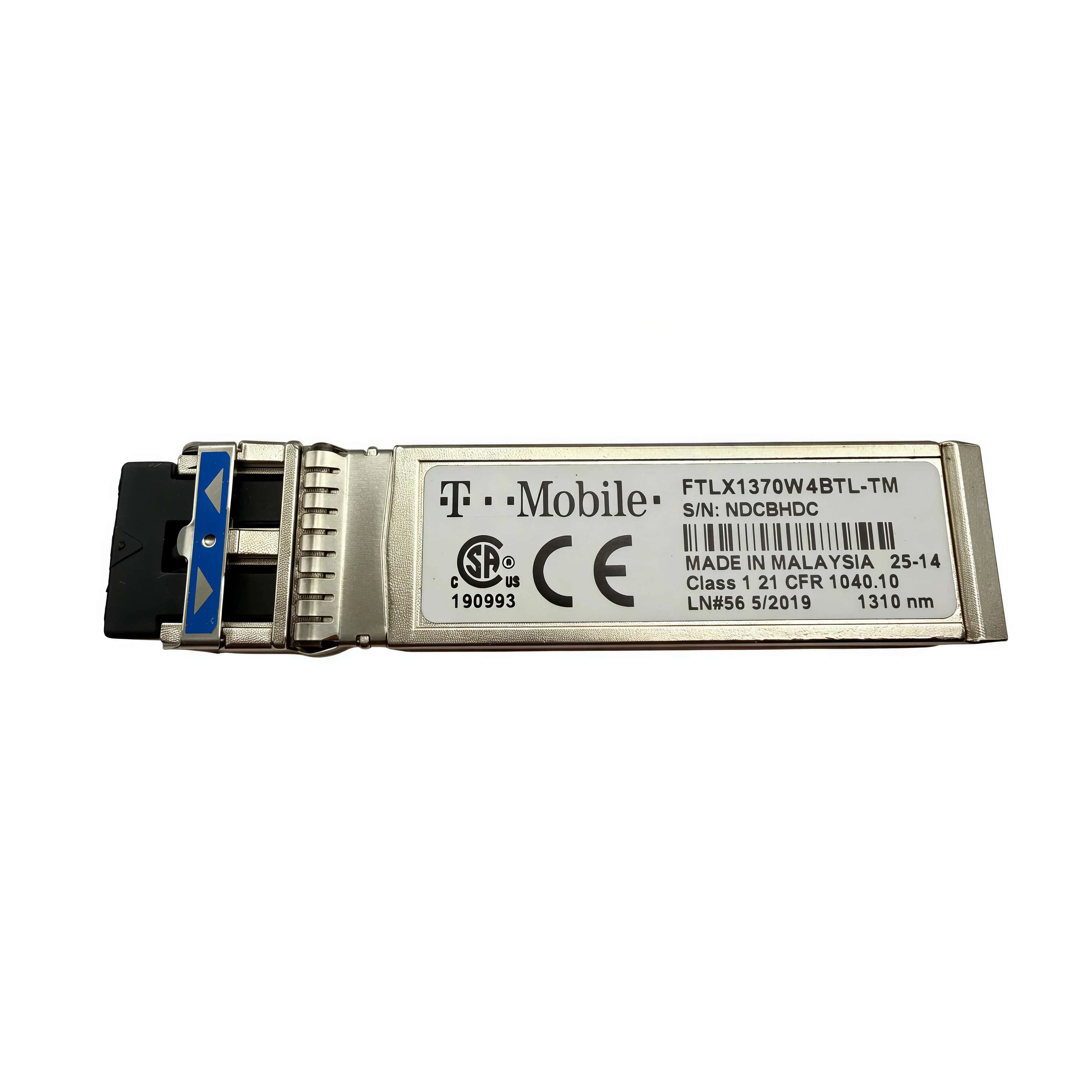 For T-Mobile FTLX1370W4BTL-TM 10G LR SFP+ Optical Transceiver LC Duplex 1310nm SMF DDM Plug and Play for Telecom Transport Netwo