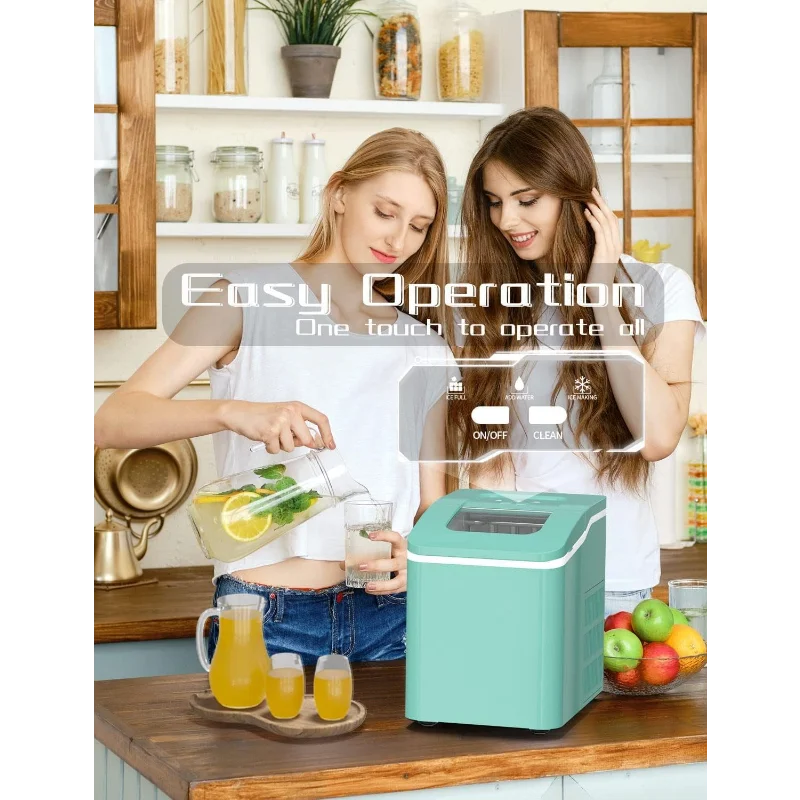 Macchina per il ghiaccio da banco ARLIME, pronta in 8 minuti, 26 libbre/24 ore, macchina per la produzione di ghiaccio elettrica autopulente con paletta e cestino