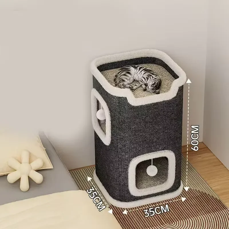 Wholesale Luxury Sisal Scratch Cat Tree House One Two Three Story Multi Level Climbing Tower Furniture for Cats Kitten Pet