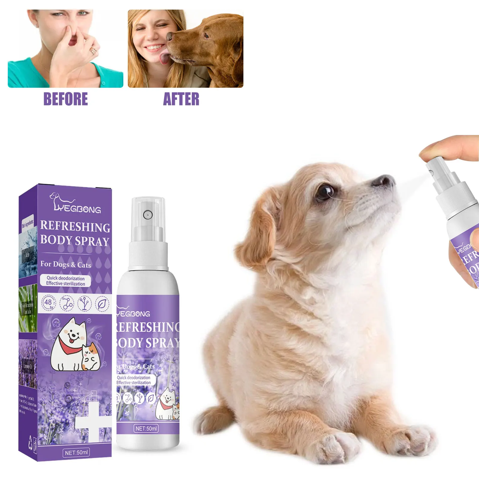 Dog Deodorizer Spray Urine Odor Remover Natural Fresh Scent Long Lasting Freshing Body Clean Deodorant Pets Odor Cleaning Liquid