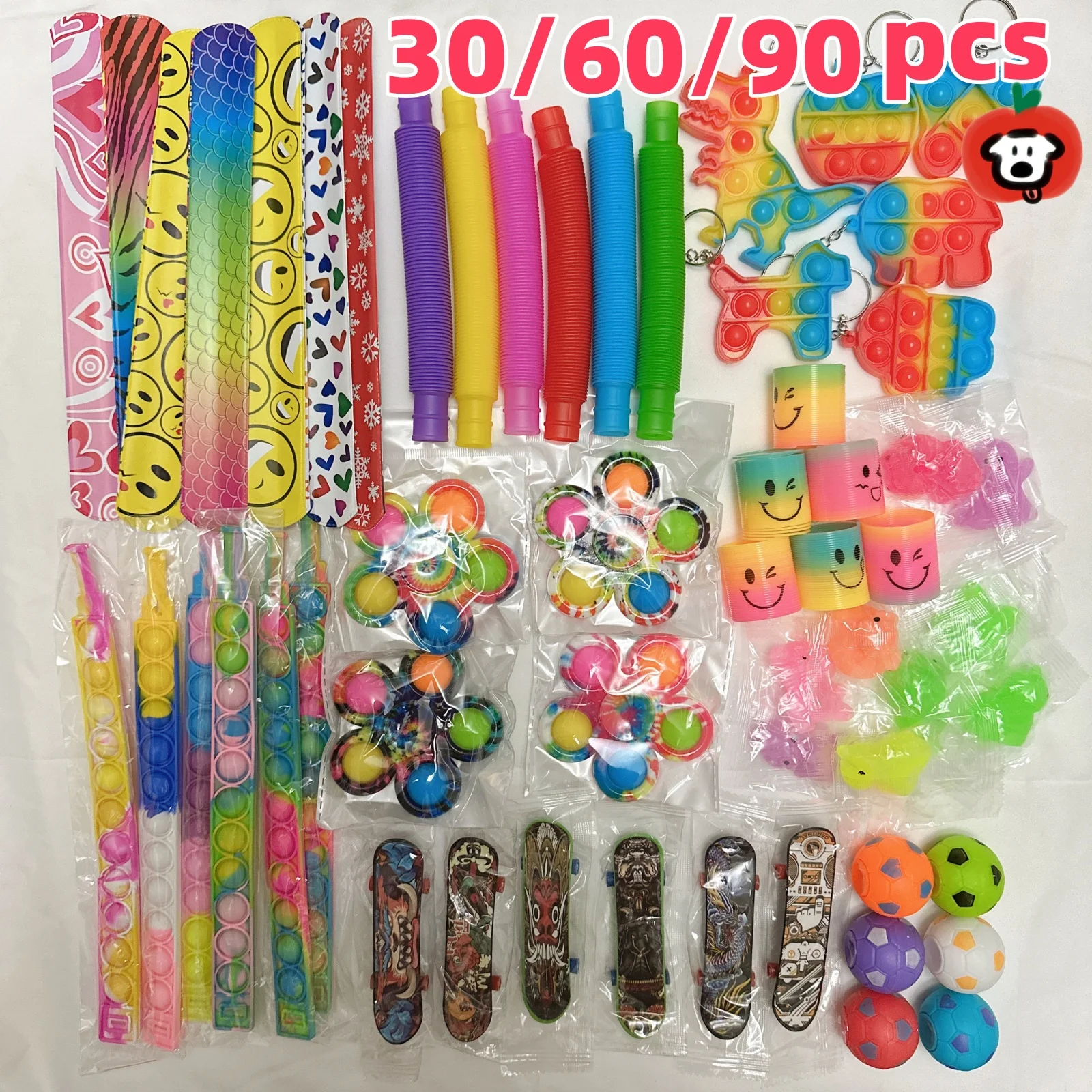 Pack de jouets Fidget populaires pour enfants, 30/60/90 pièces, remplisseurs de sacs cadeaux pour fête d'anniversaire d'enfants, prix en vrac