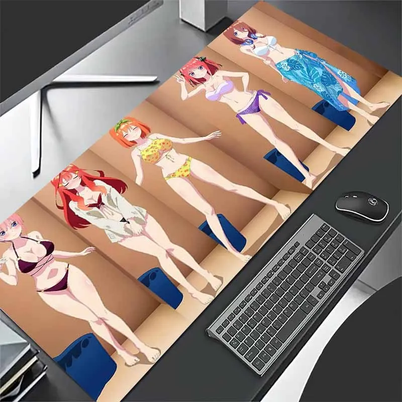 1pc ACMALCO Anime Swimsuit Mouse Pad - Washable Non-Slip Rubber Desk Mat for Office & Gaming, Vibrant Character Designs, Premium