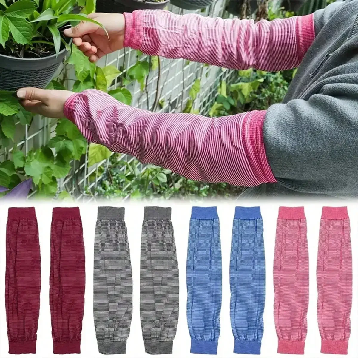 

2pcs/Set Extended UV Protection Sleeve Covers, Breathable Elastic Knitted Arm Sleeves, Anti-Stain And UV Guarding For Sports, Work, Household Chores, Gardening, Cooking - Durable Polyester, Multiple Colors [Unisex]