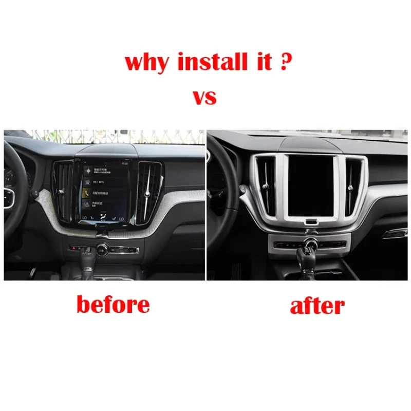 For Volvo XC60 XC 60 2018-2022 interior Accessories ABS Center Control Console air vent cvoer Navigation GPS Panel Frame Cover