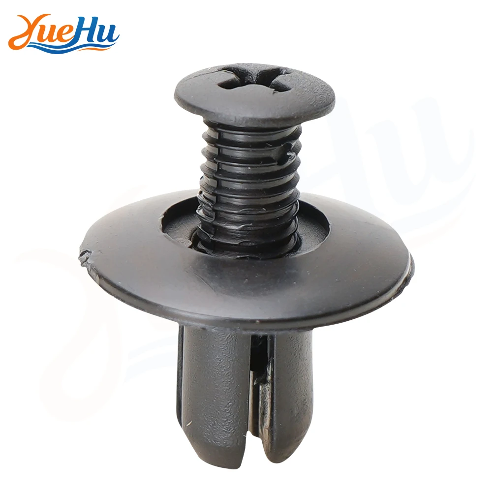 

YUEHU 50PCS 8mm Hole Door Rivet Plastic Clip Fasteners Black Cars Lined Cover Barbs Rivet Auto Fasteners Retainer Push Pin Clips