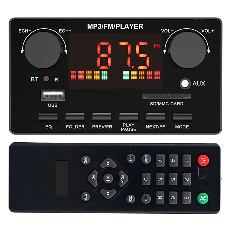 B92B-FM Radio Module 12V BT5.0 MP3 Player 2X60w Hands-Free Decoder Board 120W Amplifier Car Audio TF USB AUX Recording Support