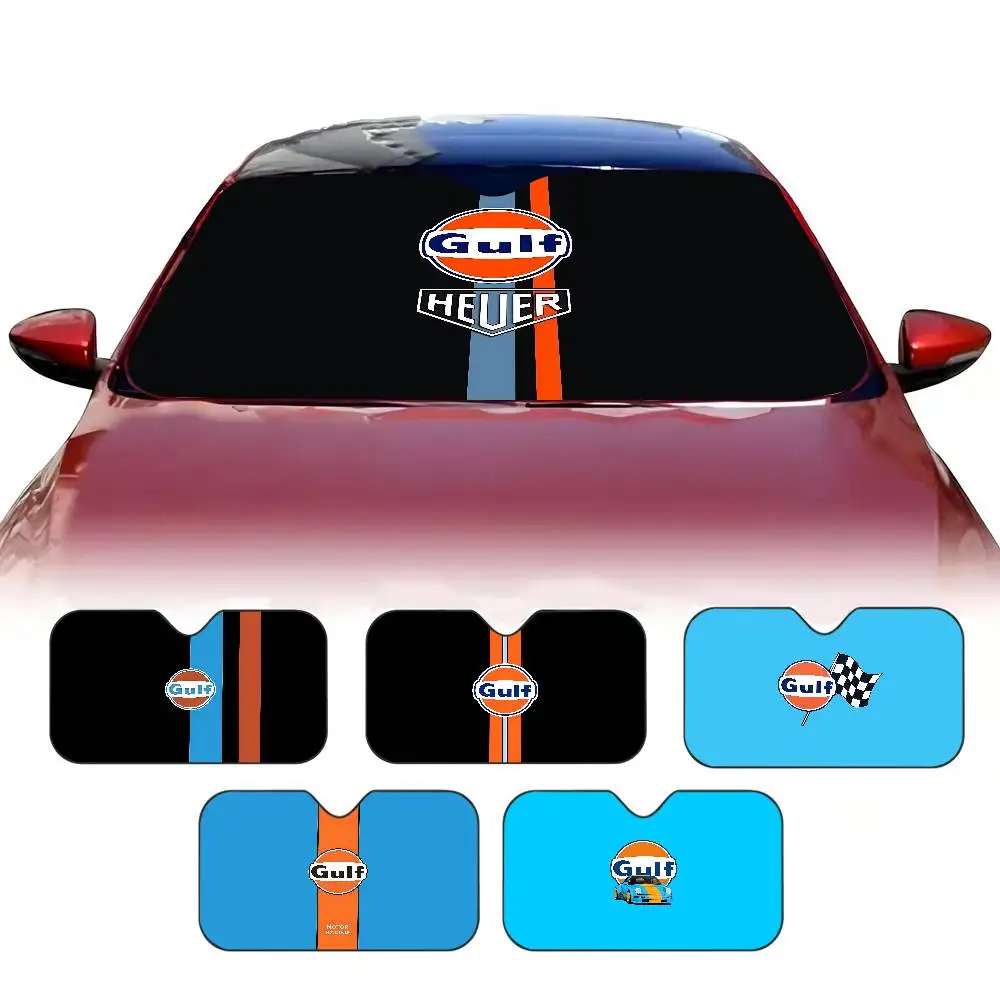 Gulf Racing Car Logo Windshield Sun Shade for Car SUV Truck Front Window Sun Shade Accessory Visor Protector Shield Cover