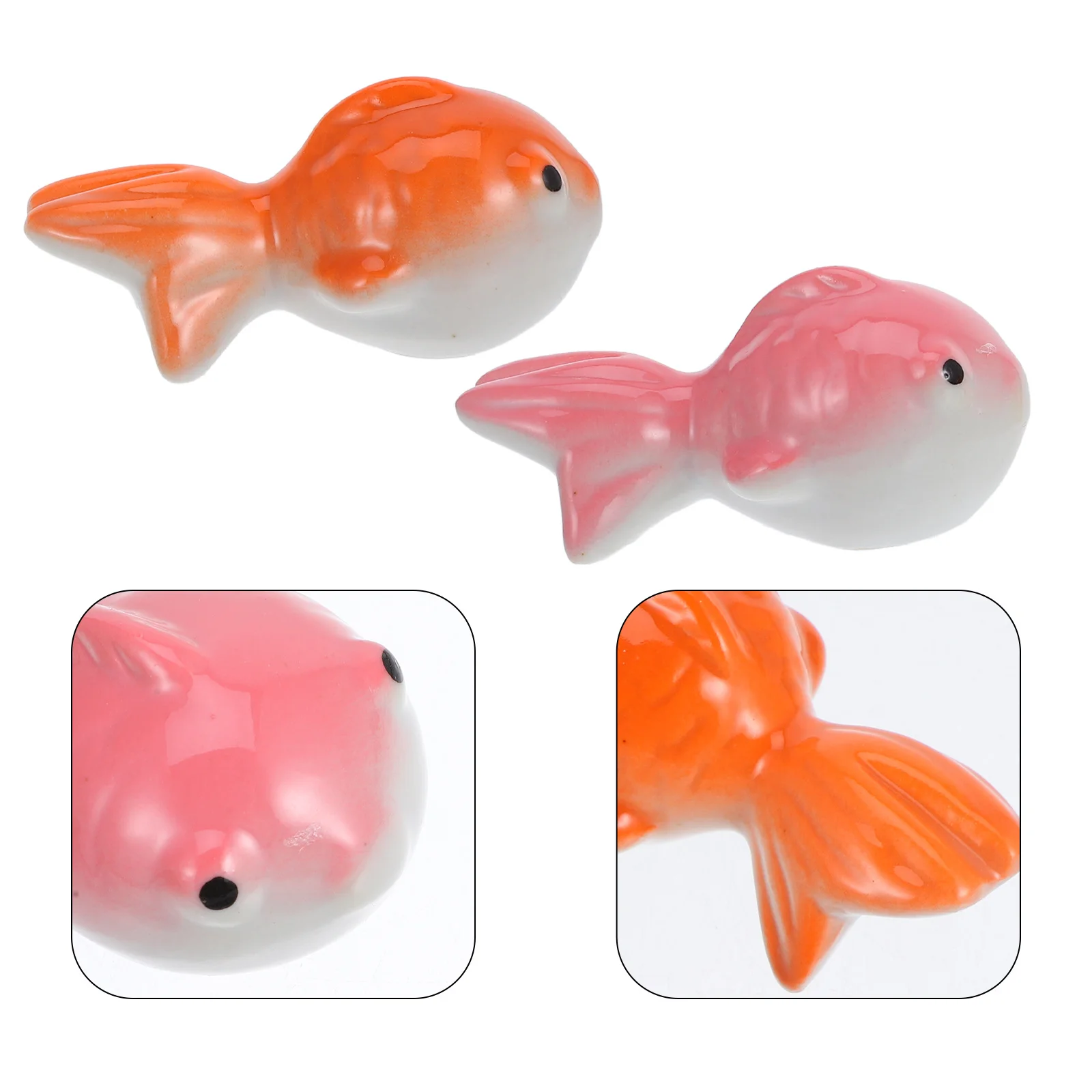 

Set of 2 Floating Ceramic Koi Fish Ornaments Large Pink Orange Garden Pond Decoration Floating Aquarium Fish Tank Accessories
