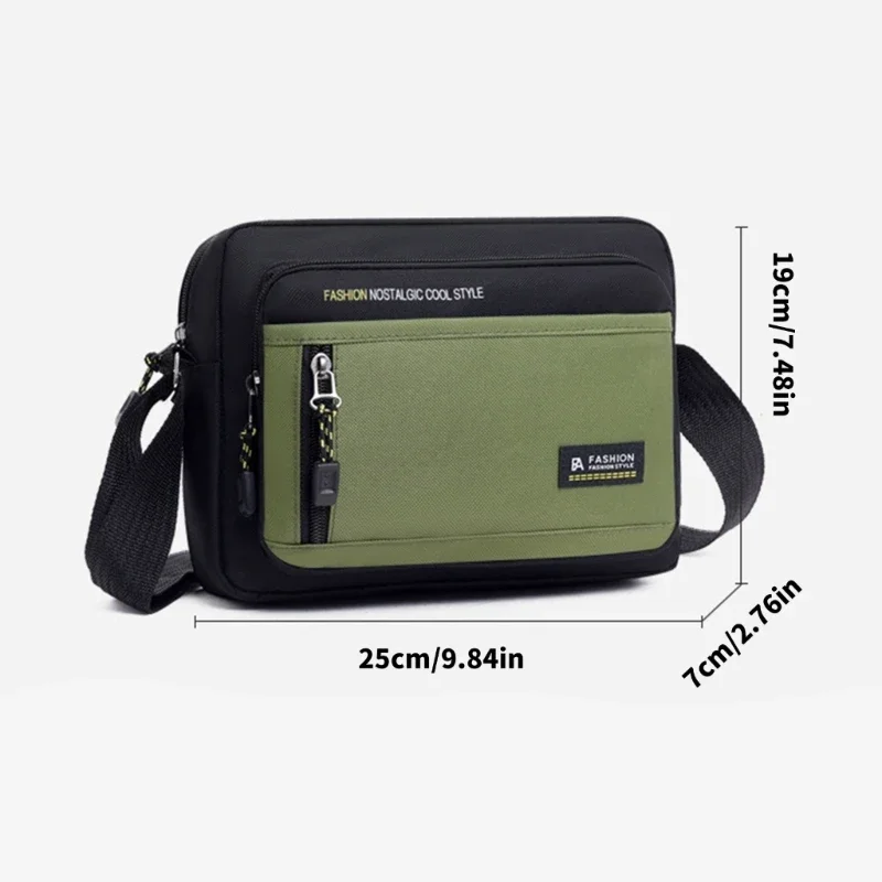 Ergonomic Adjustable Strap Bag Stylish Oxfords Pack Shoulder Purse Men's Crossbody Bag for Various Occasion