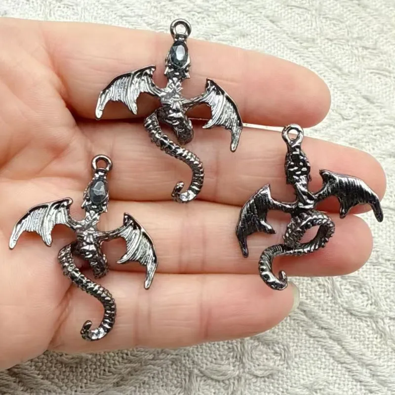 10pcs Dragon Charms Vintage Animals Dragon Fly Pendant Charm For Jewelry Pendant Making Wholesale