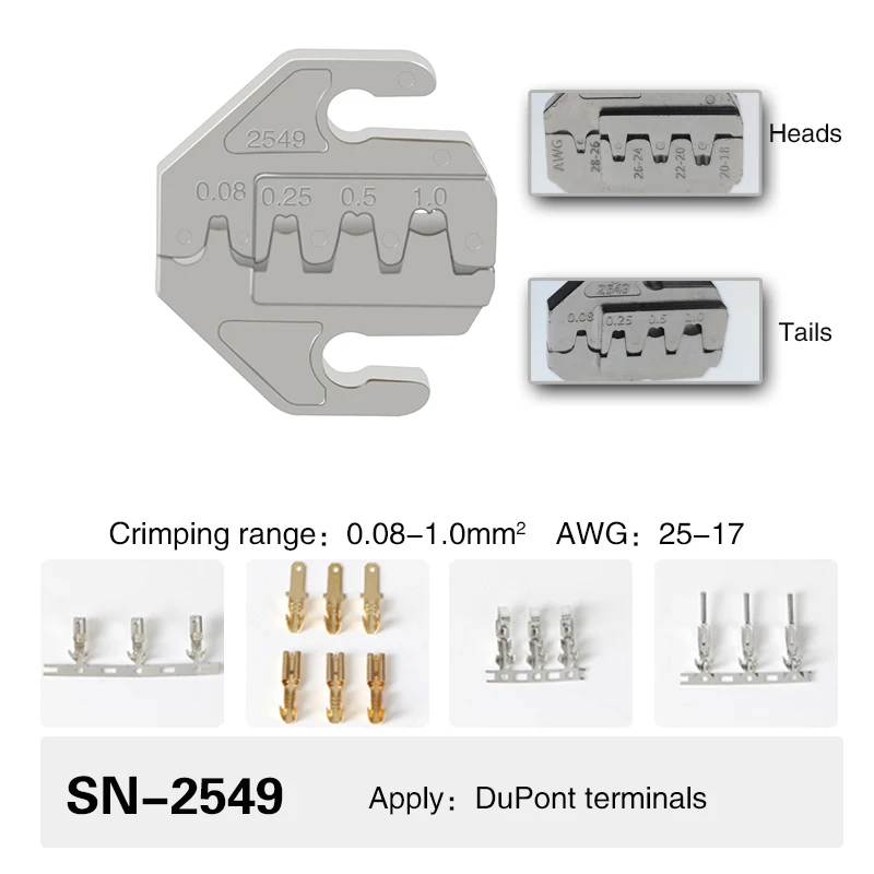 Crimping Tool Pliers Crimp Jaw Set,4mm slot jaws,SN-48BS/58B/02C/2546B/2549 /06/X6/06WF/03H,used for crimping terminals