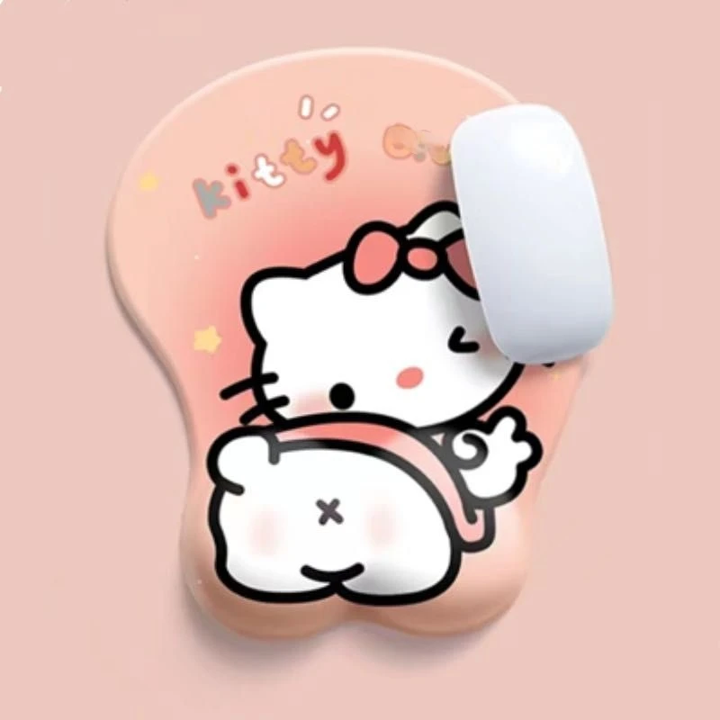 With Wrist Rest Gaming Mousepad  Pink Deskmat Soft Mause Pad Gamer Desk Mat  Accessories Mats Anime Pads Kawaii Cute Hello Kitty