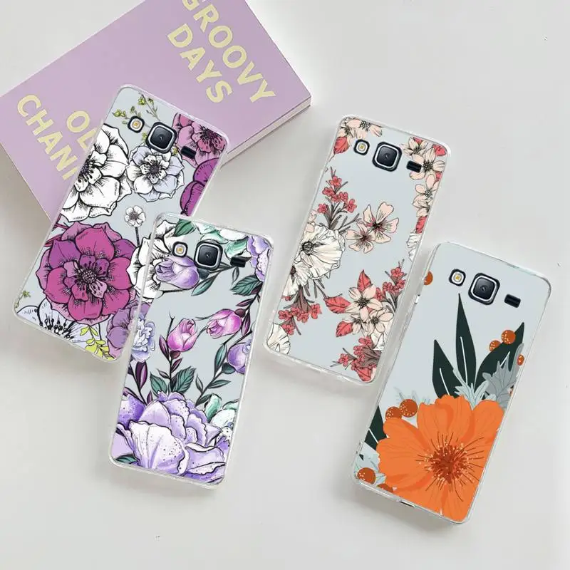 Funda de teléfono con flores para Samsung Galaxy, carcasa transparente para Samsung Galaxy A S 22 52 20 21 71 10 51 50 12 40 fe ultra plus