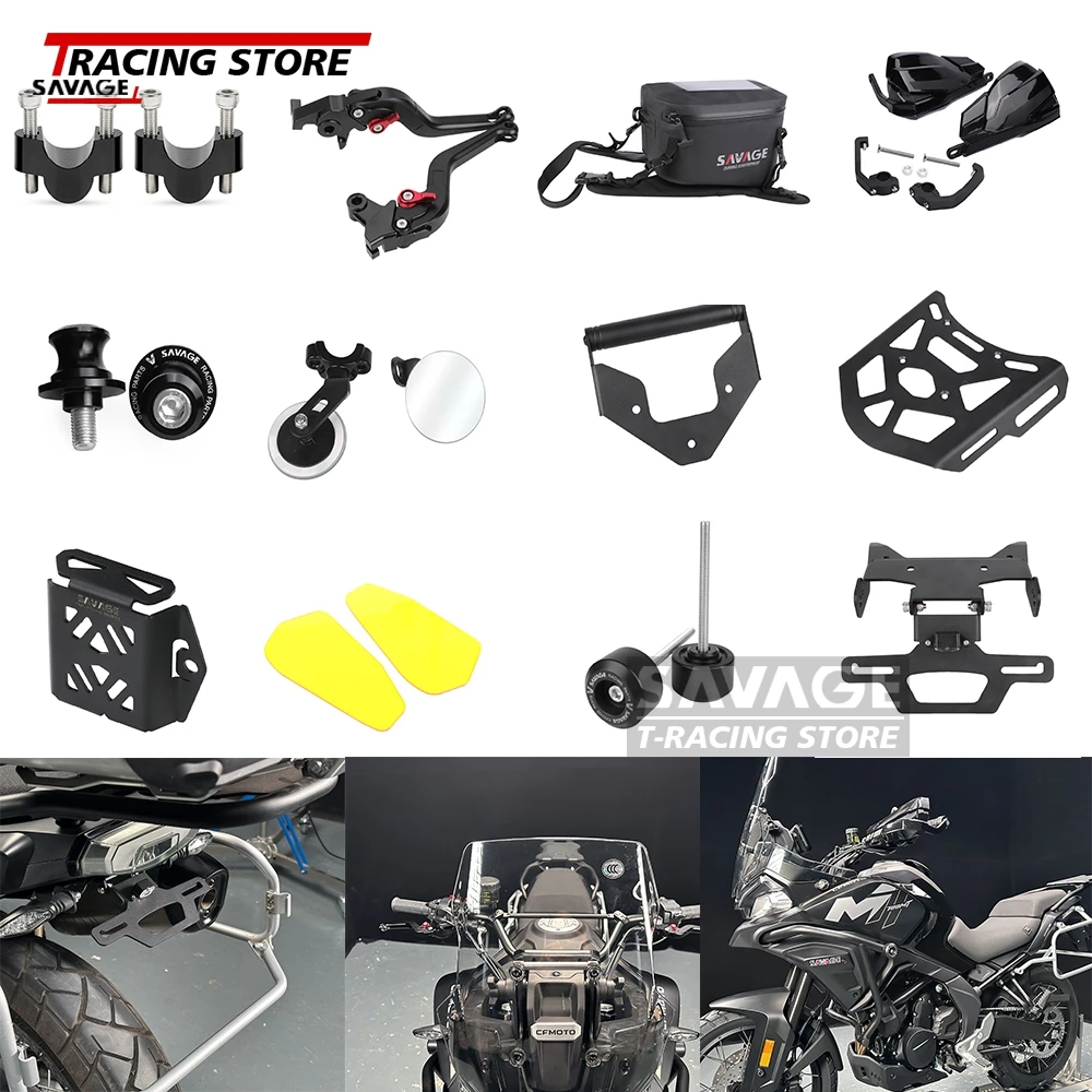 

For CFMOTO 700MT Wheel Axle Frame Mudguard Slider Guard License Plate Carrier Box Holder Lever Reservoir Cover Handguards Mirror