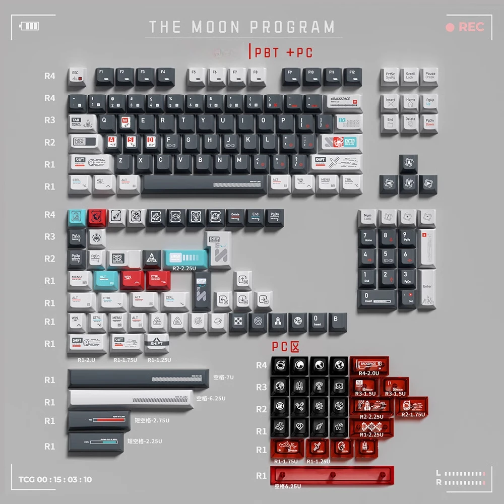 Lunar keycap sublimation PC transparent compatible qk80mk2/87