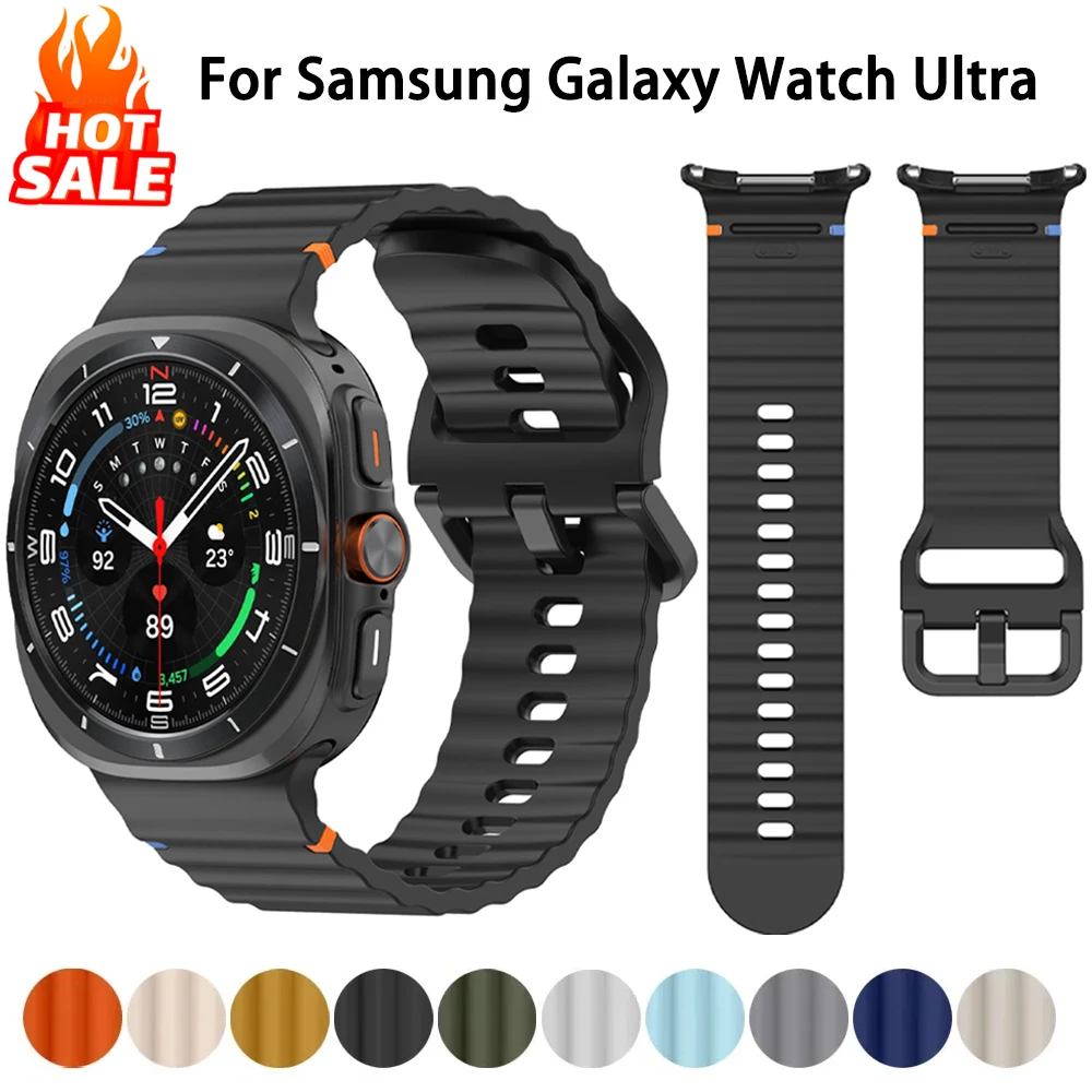 Silicone Strap For Samsung Galaxy Watch Ultra 2 47mm Sport Band Bracelet Correa Galaxy Watch Ultra(2025) 47mm Straps Accessories
