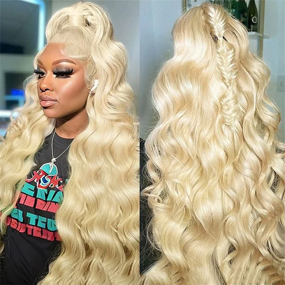 250 Density 30 34 Inch Body Wave 613 Honey Blonde 13x4 Lace Frontal Wig Human Hair Transparent Lace Front Wig For Women