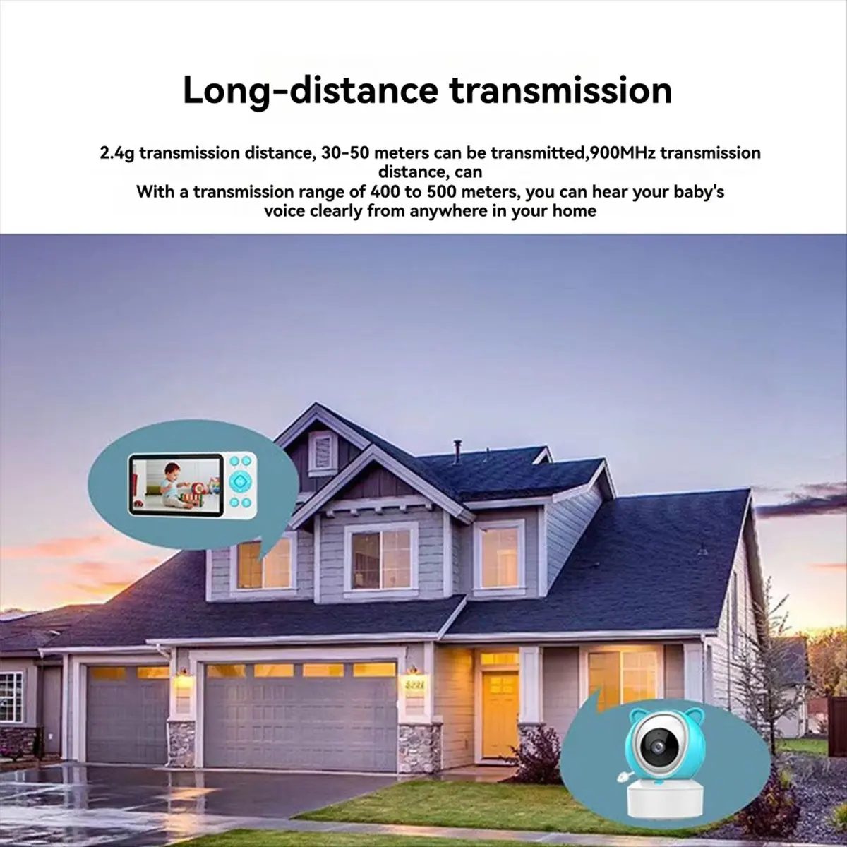 B21B Baby Monitor 5-Inch IPS HD Screen Display Tuya Remote Control Two-Way Intercom Indoor Surveillance Camera for Babies