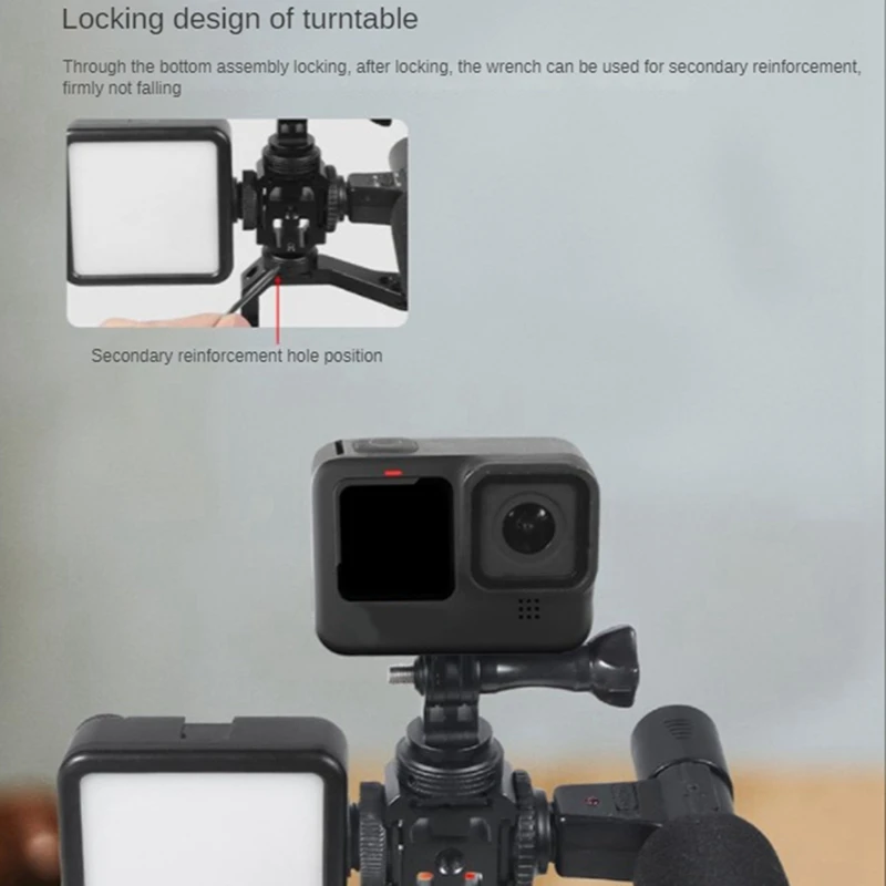 트리플 핫슈 마운트 어댑터 브래킷 스탠드 거치대, DSLR 카메라용, LED 비디오 마이크 플래시 라이트-WMAN