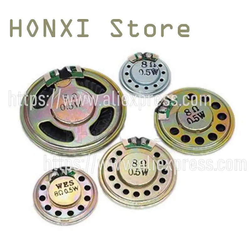 5PCS Ultra-thin small horn 0.5W 8R  diameter 20/23/28/30/40/50mm  0.5 W speakerphone