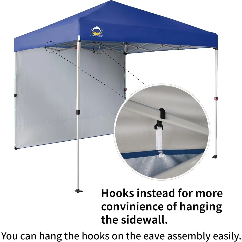 เต็นท์กันแดดแบบพกพาขนาด 8x8 ฟุต พร้อมผนังด้านข้าง 1 ด้าน - เหมาะสำหรับงานอีเว้นท์ ปาร์ตี้ ตั้งแคมป์ และกิจกรรมชายหาด