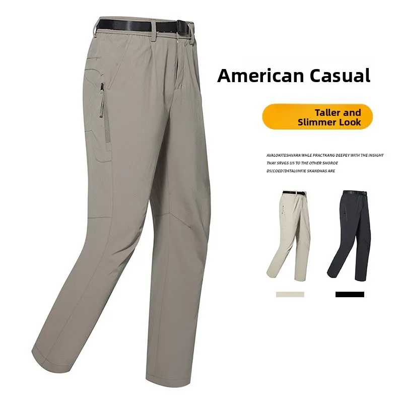 

Spring Summer New American Sle Casual Qui Dry Pants Men's Windproof Waterproof Breathable Outdoor Hiking Mountain Climbin...