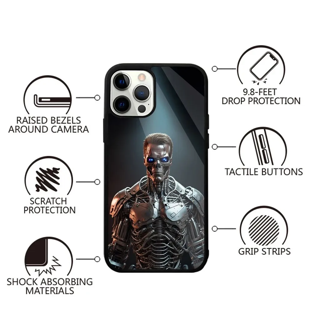 Movie The-T-Terminator Phone Case For iPhone 15,14,13,12,11,Plus,Pro,Max Mini Magsafe Magnetic Wireless Charging