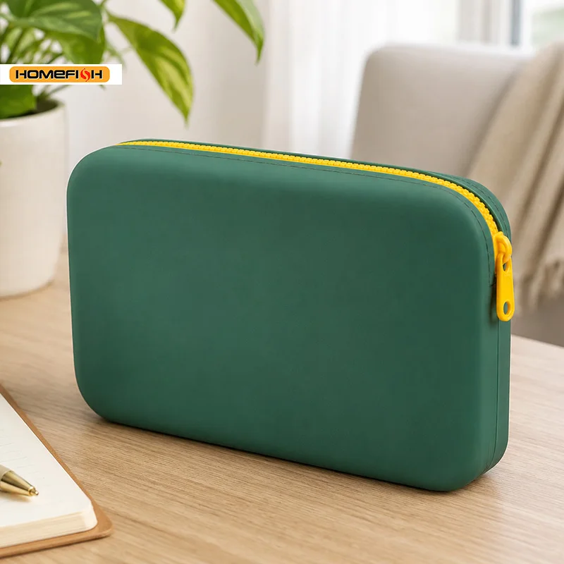 HOMEFISH Quadratische Kosmetiktasche mit großer Kapazität, multifunktionaler Aufbewahrungsorganizer für digitale Accessoires für Zuhause und Reisen – Detail 5